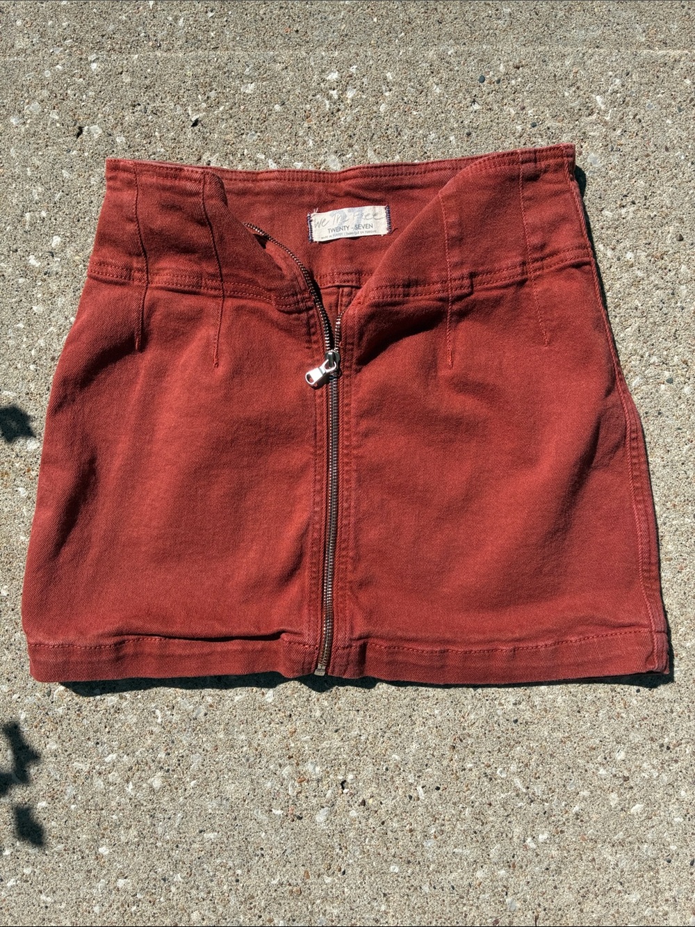 Front-Zip Rust Mini Skirt - We The Free